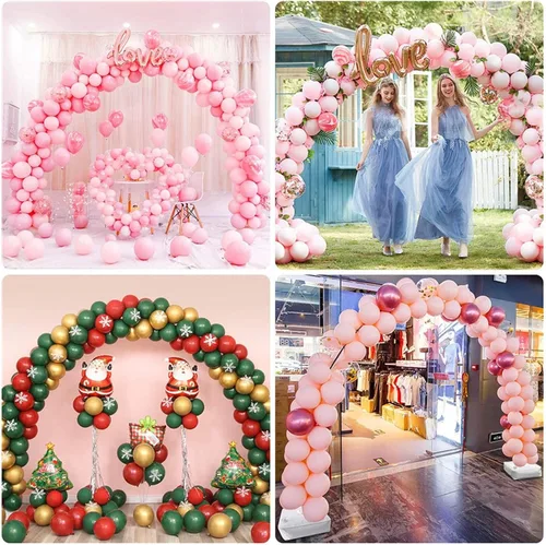 Vista 6 de Kit de arco de globo de fibra blanca redonda para boda, decoración de marco de fondo circular para fiestas de Halloween, Navidad, baby shower