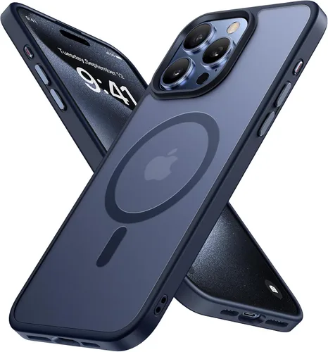 Vista 90 de miracase Funda magnética para iPhone 12/12 Pro (compatible con MagSafe), protección de grado militar, a prueba de golpes, antihuellas, translúcida