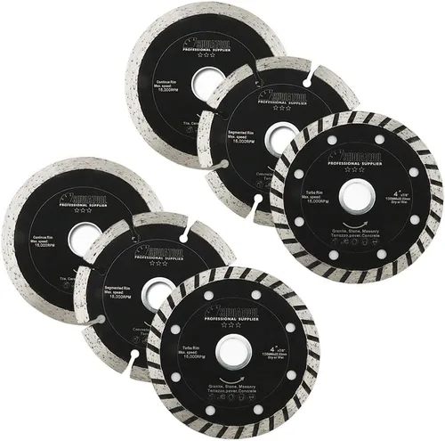 Vista 12 de SHDIATOOL Kit de discos de corte de hojas de sierra de diamante de 4 pulgadas para rueda de corte segmentada de azulejos de porcelana 7/8 "o 5/8