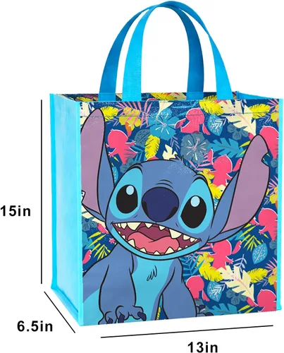 Vista 4 de Disney Stitch Tote Bag Bundle Lilo and Stitch Accesorios – Juego de 3 piezas de bolsas de comestibles de puntada, más Bolsas reutilizables