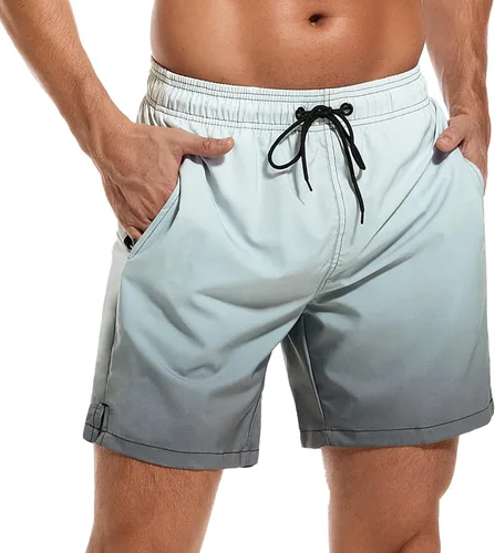 Vista 42 de SILKWORLD Traje de baño para hombre, pantalones cortos de playa de secado rápido con bolsillos Ejército Verde-ag