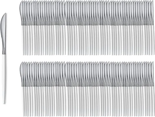 Vista 17 de Trendables Paquete de 120 tenedores de plástico resistente de dos tonos, impresionante tenedor de plástico desechable de doble color negro y dorado