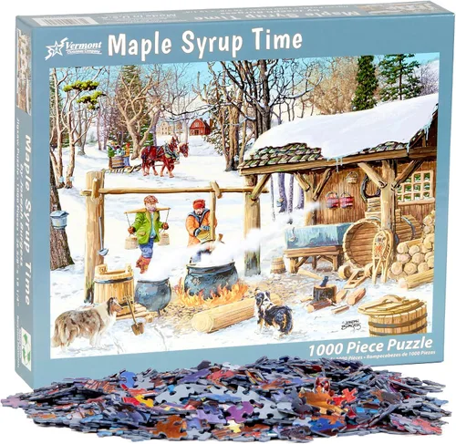 Vista 3 de Vermont Christmas Company Rompecabezas de 1000 piezas de Maple Syrup Time