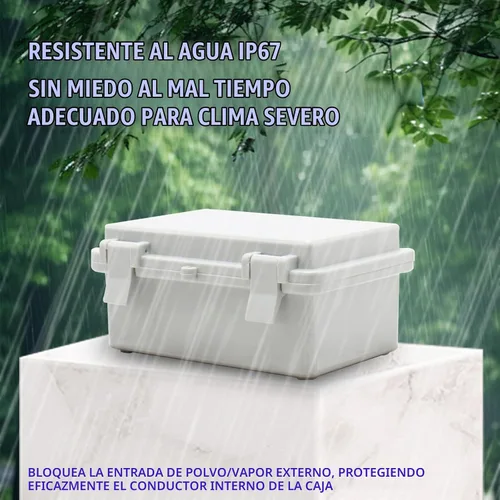Vista 3 de MAKERELE - Caja de conexiones exterior pequeña impermeable para exterior con cerradura y soporte de pared 5.9" x 3.9" x 2.8" (150x100x70mm) con tapa