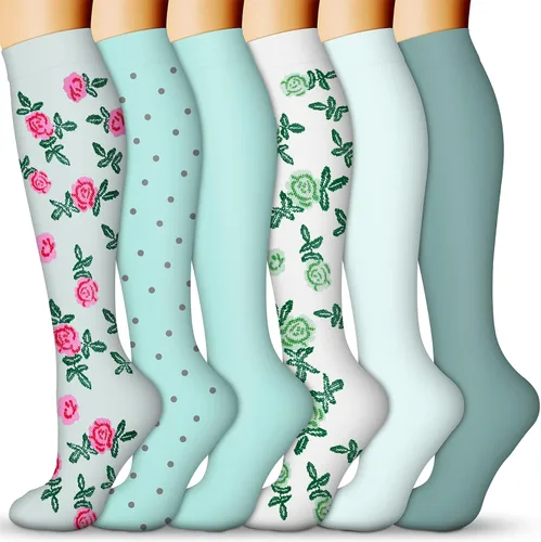 Vista 18 de Calcetines de compresión para mujeres y hombres 15-20 mmHg, mejores para uso médico, enfermería, para correr, atletismo, varices, viajes