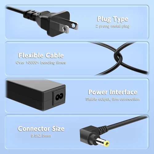 Vista 3 de Cable de alimentación de 90 W 19 V compatible con Westinghouse TV 24 32 40 42 46 pulgadas UW40TA2W UW40T8LW LED TV UW32SC1W UW32S3PW UW40TC1W