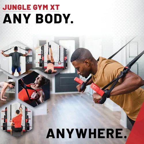 Vista 3 de Lifeline Jungle Gym XT - Sistema de entrenamiento de suspensión de peso corporal - Anclaje dividido patentado, entrenamiento de cuerpo completo, kit