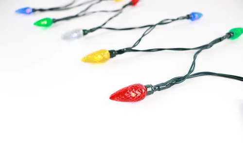 Vista 8 de Cable de carga de teléfono con luz LED de Navidad, cable de carga USB y bombilla de 50 pulgadas, 10 bombillas LED multicolor compatibles