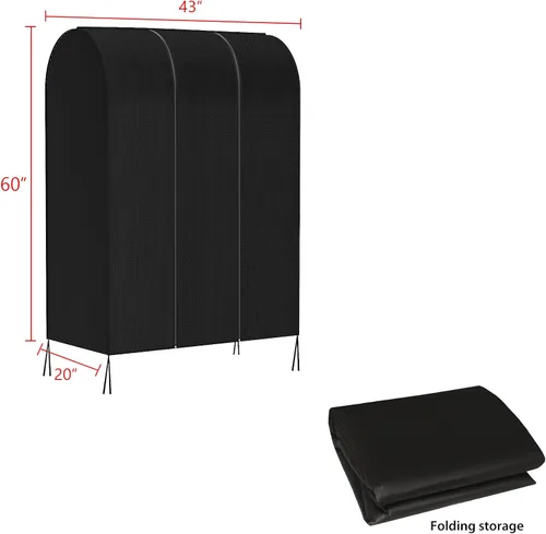 Vista 4 de Zilink Funda para Perchero de Ropa de 43 Pulgadas a Prueba de Polvo Transpirable Funda para Perchero de Ropa Bolsas para Ropa Grandes Protector