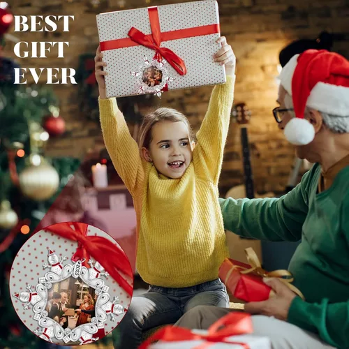 Vista 5 de GUOER Adorno para árbol de Navidad 2025, marco de fotos, regalo de vacaciones, decoración del hogar, decoraciones de Navidad, regalos de Navidad