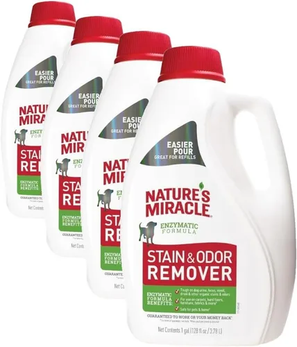 Vista 13 de Removedor de manchas y olores de perros, fórmula enzimática para desastres cotidianos, de Nature's Miracle, 709 ml Tough on Dog Urine, Feces