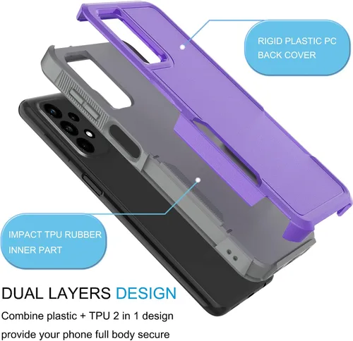 Vista 6 de Tekcoo - Funda para Samsung Galaxy A23 5G / 4G, 4G LTE/SM-A236 [prueba de caídas de grado militar] absorción de golpes, agarre resistente a