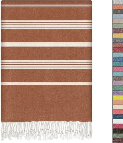 Vista 19 de EPHESUS TOWELS Toalla de playa turca de gran tamaño de 38 x 70 pulgadas, diseño sultán, toalla turca para playa, baño, piscina, gimnasio, yoga