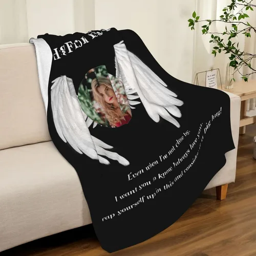 Vista 8 de PUREFLY Manta conmemorativa personalizada con fotos en memoria amorosa para seres queridos perdidos, regalo personalizado por pérdida de papá, mamá