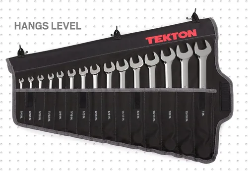 Vista 8 de Llave combinada TEKTON WRN-03287, set con funda de almacenamiento, pulgadas, 1/4-3/4 pulgadas, 9 piezas
