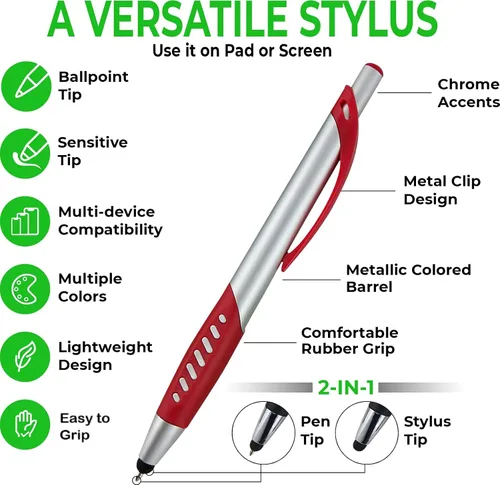 Vista 2 de Lápiz capacitivo 2 en 1 y bolígrafo con agarre cómodo para cualquier dispositivo de pantalla táctil, iPad, iPhone 6,6 Plus, iPod, Android, Galaxy