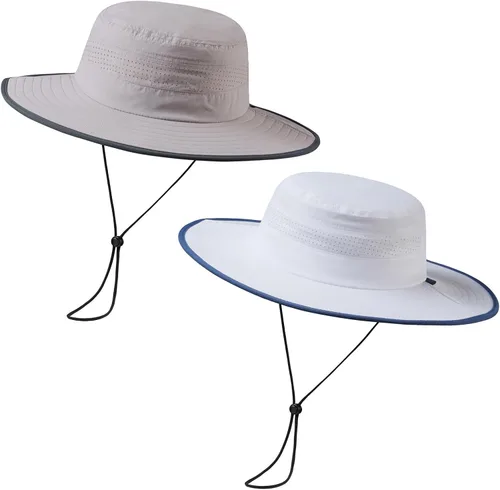 Vista 11 de Sombrero de cubo de sol con ala plegable UPF 50+ resistente al agua con malla perforada láser ajustable para hombres y mujeres al aire libre Caqui