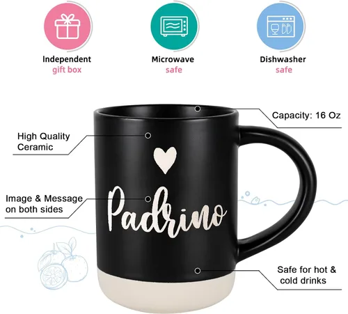 Vista 5 de Cabtnca Regalo de propuesta de padrinos, regalo de propuesta de padrinos, tazas Padrino Madrina, regalos de cumpleaños de Navidad para padrinos