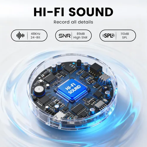 Vista 5 de Micrófonos inalámbricos Lavalier para iPhone/Android/iPad, micrófonos mini con reducción de ruido, 2.4GHz, clip magnético, micrófonos de solapa