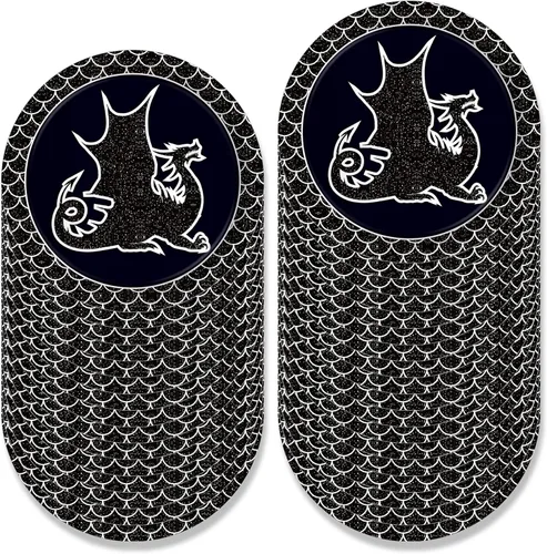 Vista 2 de Juego de vajilla desechable de 116 piezas con temática de dragón negro, suministros de fiesta con temática de dragón negro, platos de postre
