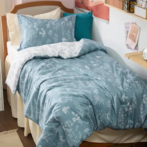 Vista 28 de Bedsure - Juego de edredón floral lindo, juego de ropa de cama tamaño King 04 - Gris claro