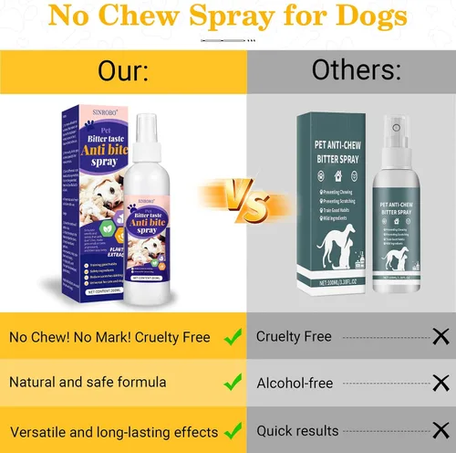 Vista 4 de Spray sin masticar para perros, spray de manzana amarga para que los perros dejen de masticar, corrector de entrenamiento disuasorio para interiores