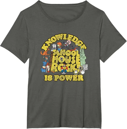 Vista 15 de Camiseta vintage con logo de Schoolhouse Rock "Knowledge is Power" de la serie de TV Azul Marino