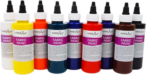 Vista 2 de Handy Art 9 colores - Kit de pintura de tela de 4 onzas, surtido, paquete