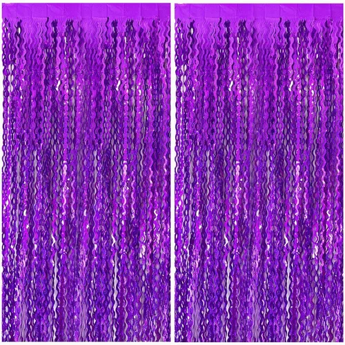 Vista 15 de Cortinas de Flecos de Aluminio con Serpentinas Negras para Telón de Fondo de Fiesta Serpentinas de Aluminio para Decoraciones de Cumpleaños