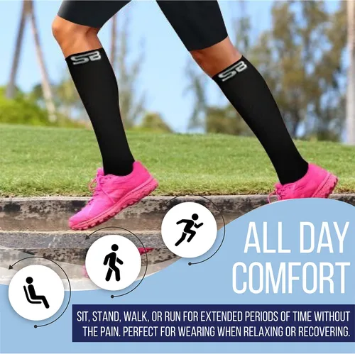 Vista 5 de SB SOX 3-Pair Compression Socks (15-20mmHg) for Men & Women Best Socks for All Day Wear!