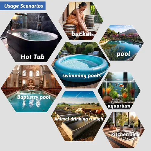 Vista 7 de Calentador de agua de inmersión de 3500 W, 240 V, portátil, eléctrico, inflable, para piscina y bañera de hidromasaje, calentador de agua sumergible
