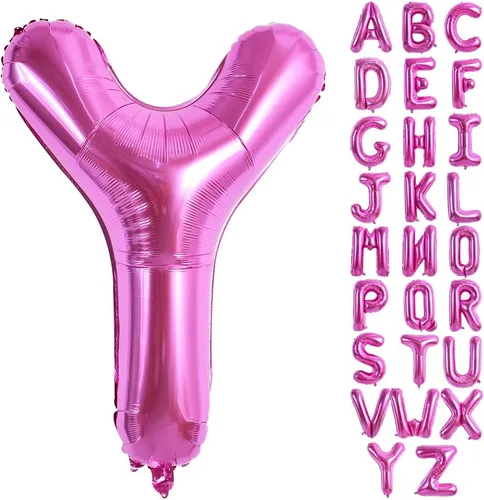 Vista 23 de TONIFUL Globos grandes de 40 pulgadas de color rojo rosa con letras B, globos gigantes de letras del alfabeto, globos grandes de Mylar