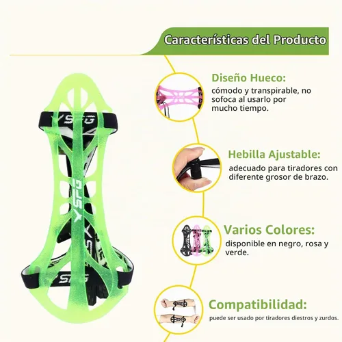 Vista 3 de SPG Protector de brazo de tiro con arco, ajustable, profesional, protector de antebrazo, para adultos, jóvenes, hombres, mujeres, competición, tiro
