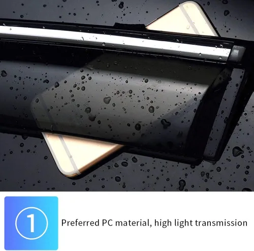 Vista 5 de Car styling humo ventana sol lluvia visera deflector protector para 301 2014-2017 no en canal lluvia guardias 4 piezas conjunto