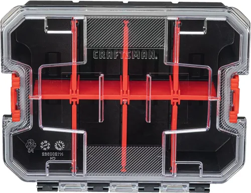 Vista 2 de CRAFTSMAN VERSASTACK Organizador de almacenamiento, organizador de piezas pequeñas, 8 compartimentos, tapa incluye pestillo seguro (CMST17827)