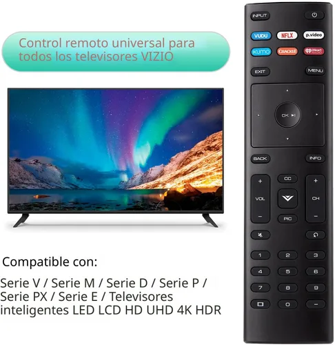 Vista 3 de Universal para VIZIO Smart TV Control Remoto Reemplazo XRT136 para Vizio TV