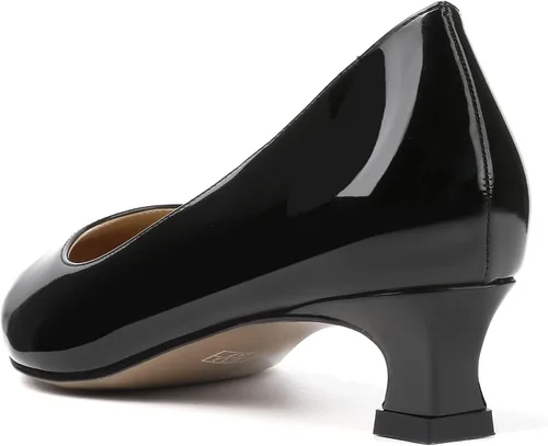 Vista 7 de SKYSTERRY Zapatos de vestir de oficina para mujer, punta redonda, carrete de patente, tacón bajo, zapatos de vestir de oficina de 1.5 pulgadas