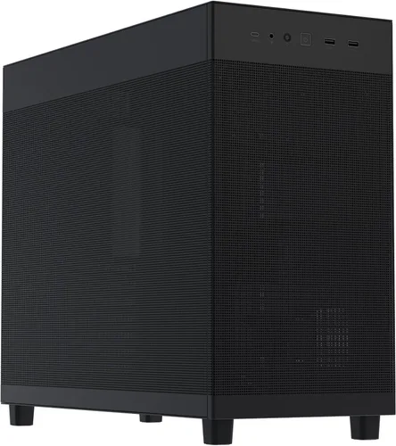Vista 15 de Cajas de PC ASUS Prime AP201 de 33 litros Micro ATX color negro con paneles laterales sin herramientas y malla de filtro cuasi, con soporte