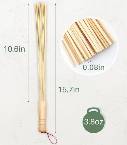 Vista 4 de Masaje de bambú escoba para sauna y banya - Masajeador relajante para celulitis - Herramientas de masaje asiáticas para spa