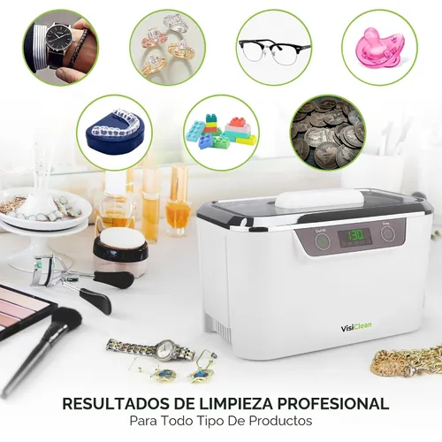 Vista 5 de Limpiador ultrasónico, limpiador ultrasónico profesional para anillos de diamante, plata, oro, aretes, collares, anteojos, dentaduras, retenedor