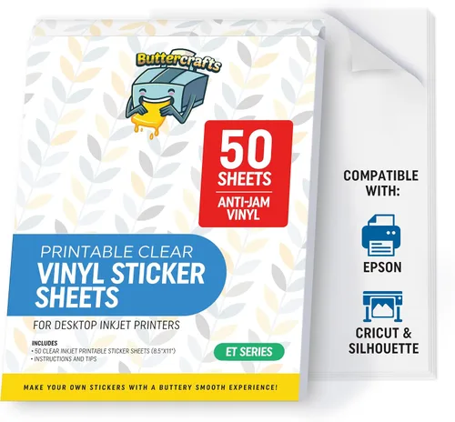 Vista 13 de Glossy Printable Vinyl Sticker Paper 25s Non-Epson Compatible 8.5"x11" Blanco