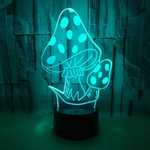 Vista 5 de Setas mágicas 3D LED lámpara de mesa setas psicodélicas luz nocturna óptica ilusión visual iluminación