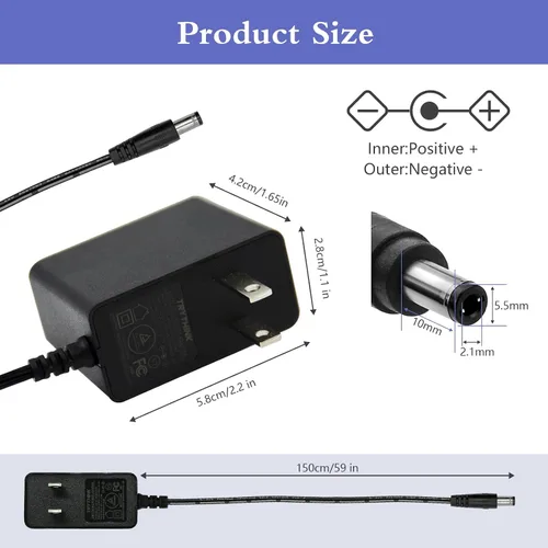 Vista 3 de Adaptador de fuente de alimentación de 5 V, 2 A, 1 A, 0,8 A, 0,5 A, adaptador de 10 W, adaptador de CA/CC de 100-240 V CA a CC 5 V con enchufe
