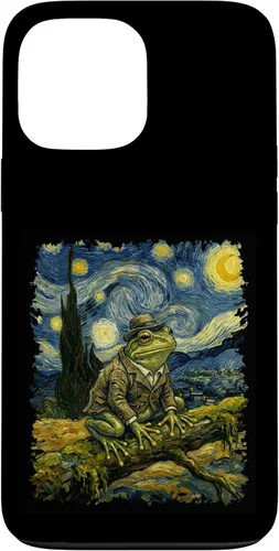 Vista 24 de Vintage Frog Van Gogh Style Starry Night Graphic Case for iPhone 17