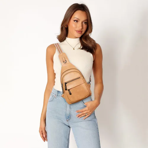 Vista 8 de Leresas Bolso bandolera de 7L para mujer, bolso cruzado, riñoneras, de cuero vegano, bolso de pecho de moda, de viaje, antirrobo