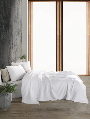 Vista 27 de Manta de gasa de algodón puro suave de 4 capas de 50 x 60 pulgadas, prelavada, sin flecos, manta de muselina ligera para uso multiusos y regalo Azul