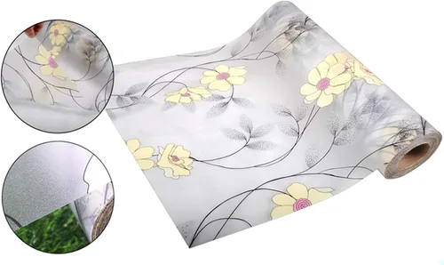 Vista 5 de Emoyi Película decorativa para ventana, película de vidrio estática, sin pegamento, anti-UV, 17.7 x 78.7 pulgadas