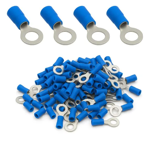 Vista 6 de ANGSTROM Terminales de anillo de perno de 1/2", conectores de crimpado eléctricos aislados, 100 piezas (12-10ga amarillo)