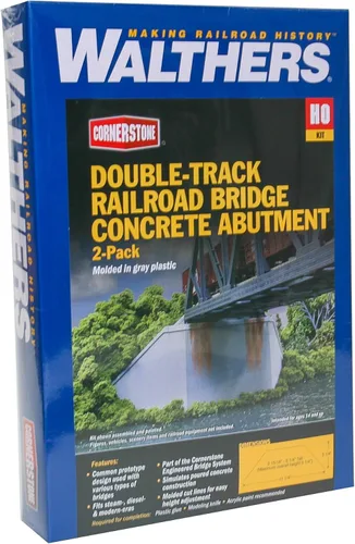 Vista 5 de Walthers Cornerstone Puente de ferrocarril de doble vía Pilar concreto pkg(2) 933-4553 HO Escala Modelo Ferrocarril - Kit de estructura