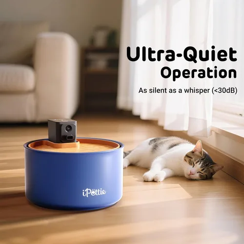Vista 8 de iPettie Fuente de agua de cerámica para gatos, dispensador de agua inalámbrico para mascotas de 3.5 L/118 onzas con 3 modos de agua, bomba ultra